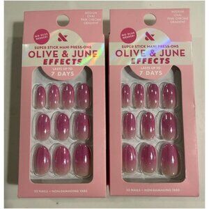 Olive & June Super Stick Effects Pink Chrome Gradient Press on Nails 2 Pack